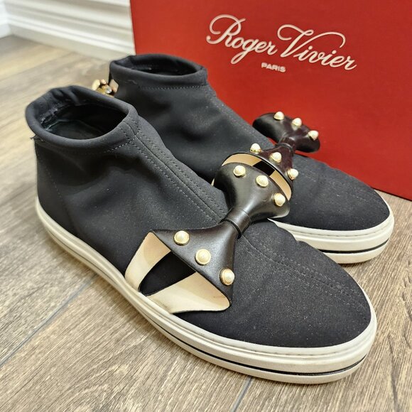 Roger Vivier - Bow Accents Pearls Sneakers - Size 36.5 - Picture 4 of 8